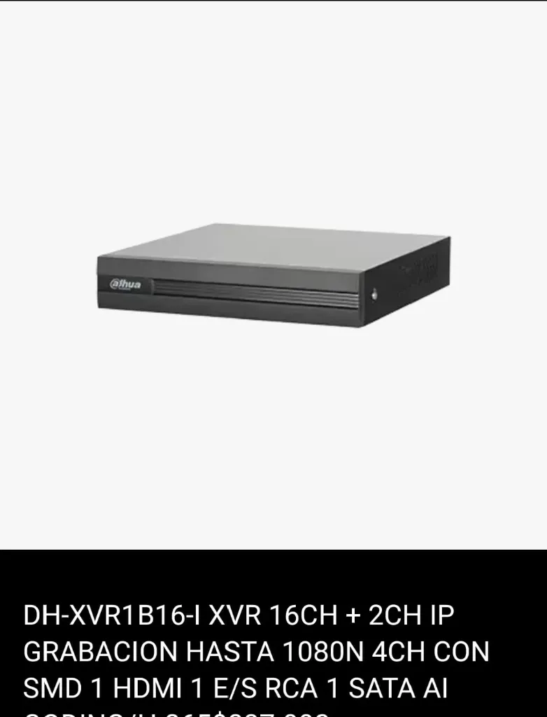 DH-XVR1B16-I Grabación hasta 1080n 4CH